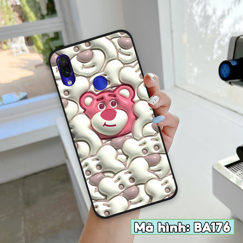 Ốp lưng Xiaomi Redmi Note 7 / Redmi 7, ốp điện thoại xiaomi hình 3D gấu nâu gấu Lottso