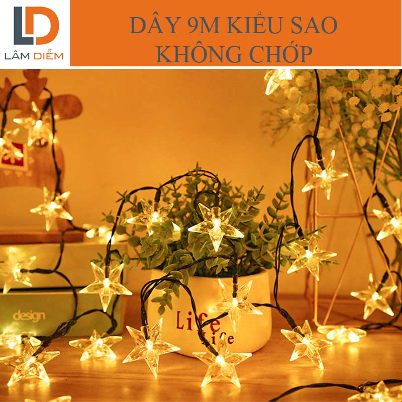 Dây đèn led chớp nháy 9m kiểu bi vàng