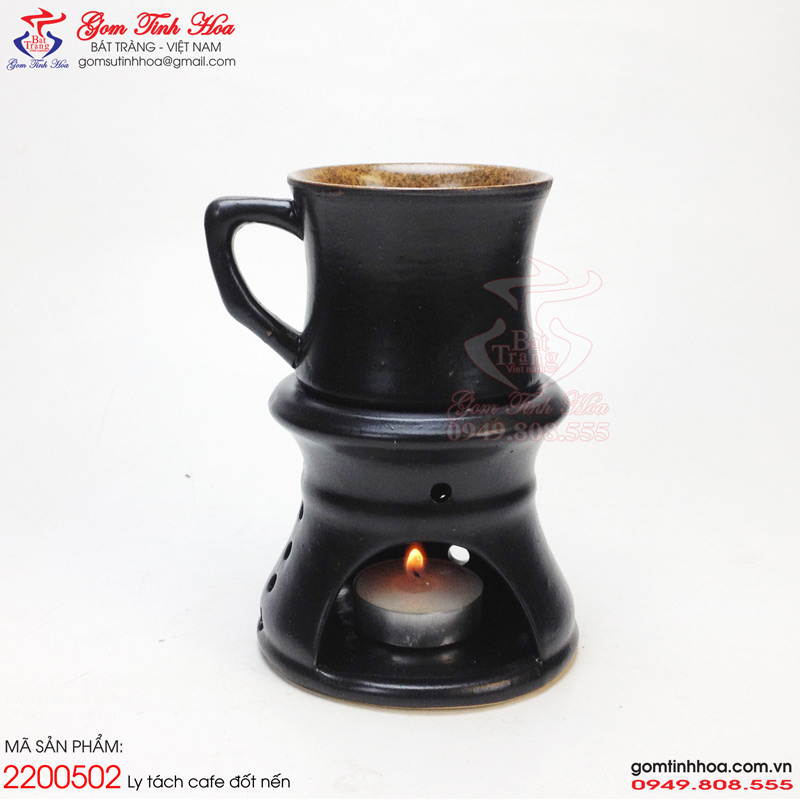 Ly tách cafe đốt nến gốm sứ Bát Tràng cao cấp