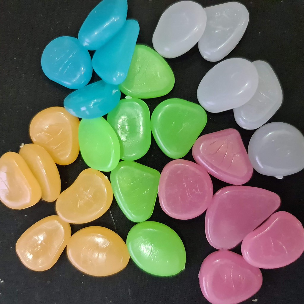 10 viên Sỏi Dạ Quang bể cá, chậu cây đủ màu