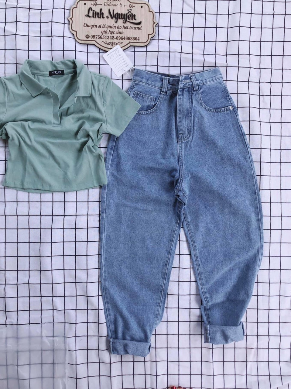 SET BAGGY JEANS + CROPTOP PETTER