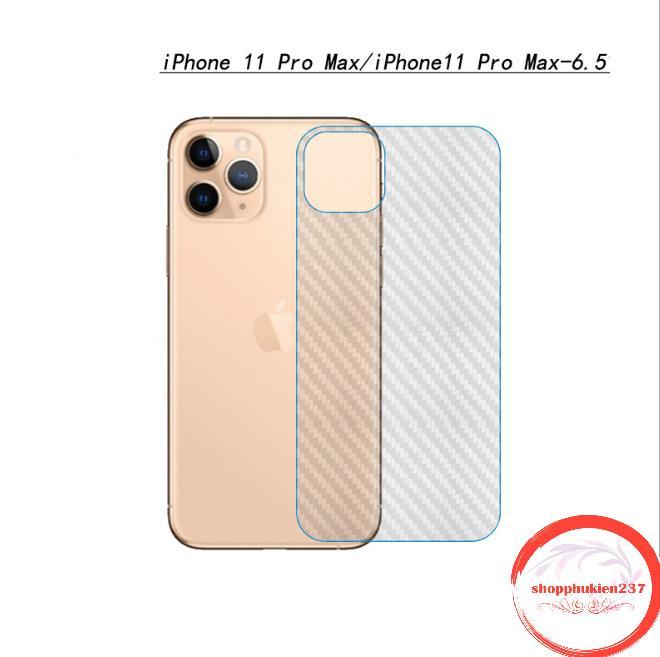 [HCM]Miếng dán lưng Iphone 11 Pro  11 Pro Max Dán dẻo vân Carbon mặt lưng chống trầy