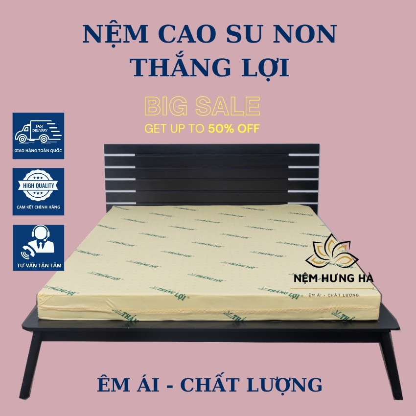 Nệm cao su non thắng lợi hàng cao cấp chính hãng loại 1 , kt 1m, 1m2, 1m4, 1m6, 1m8, 2m, 2m2 giá tại xưởng - đại lý nệm hưng hà