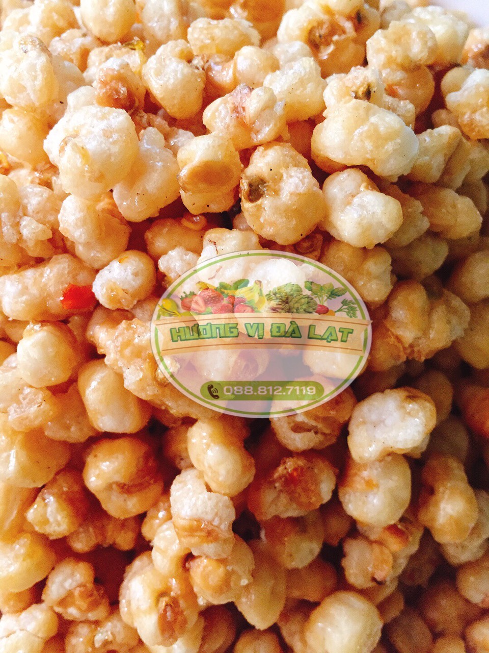1KG Bắp sấy tỏi ớt (giòn - ngon - đậm vị) - đặc sản Đà Lạt