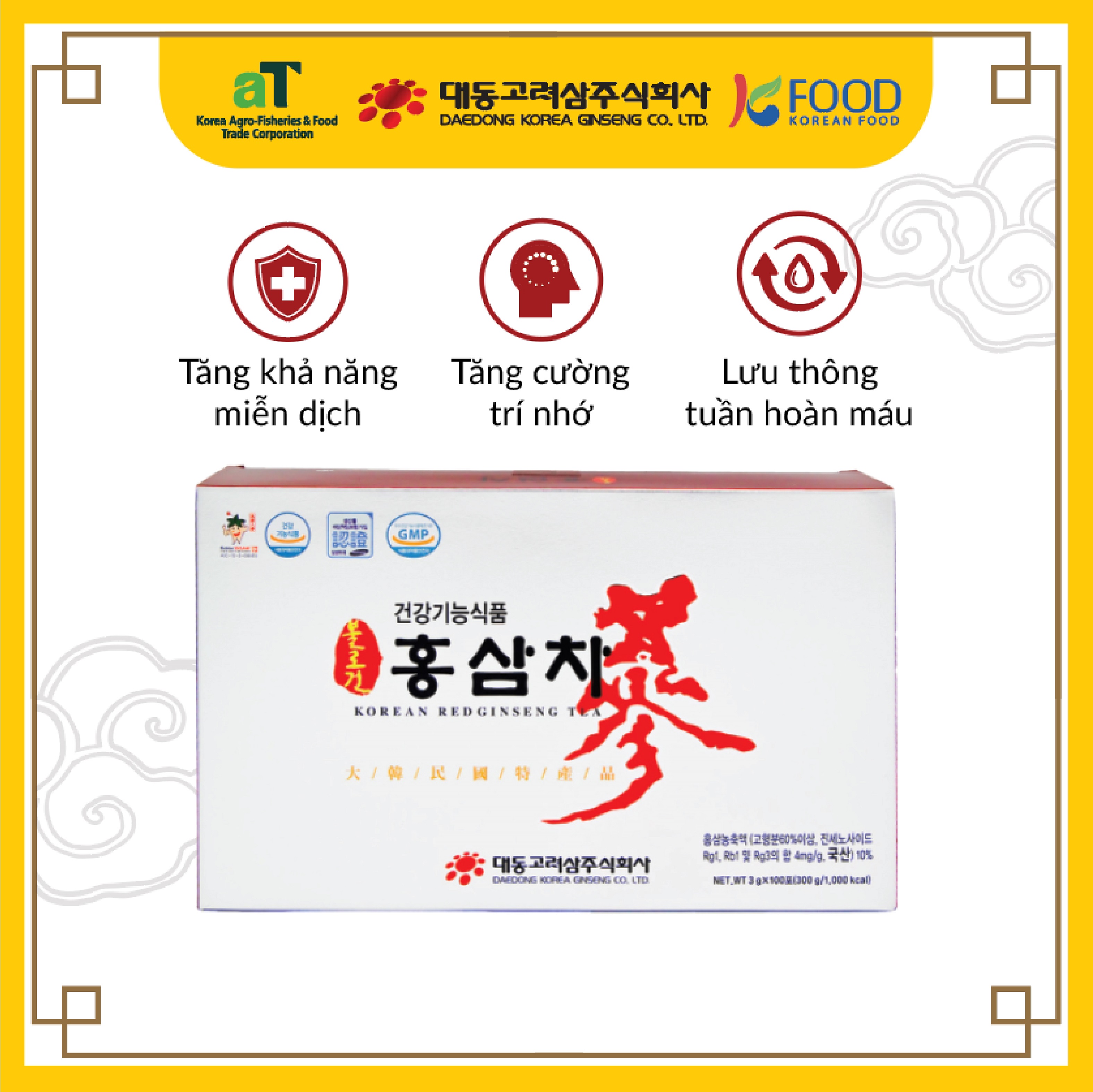 Chiết xuất trà hồng sâm 100 gói