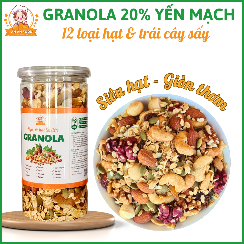 Granola ngũ cốc hạt ăn kiêng, giảm cân An An Food 20% yến mạch ...