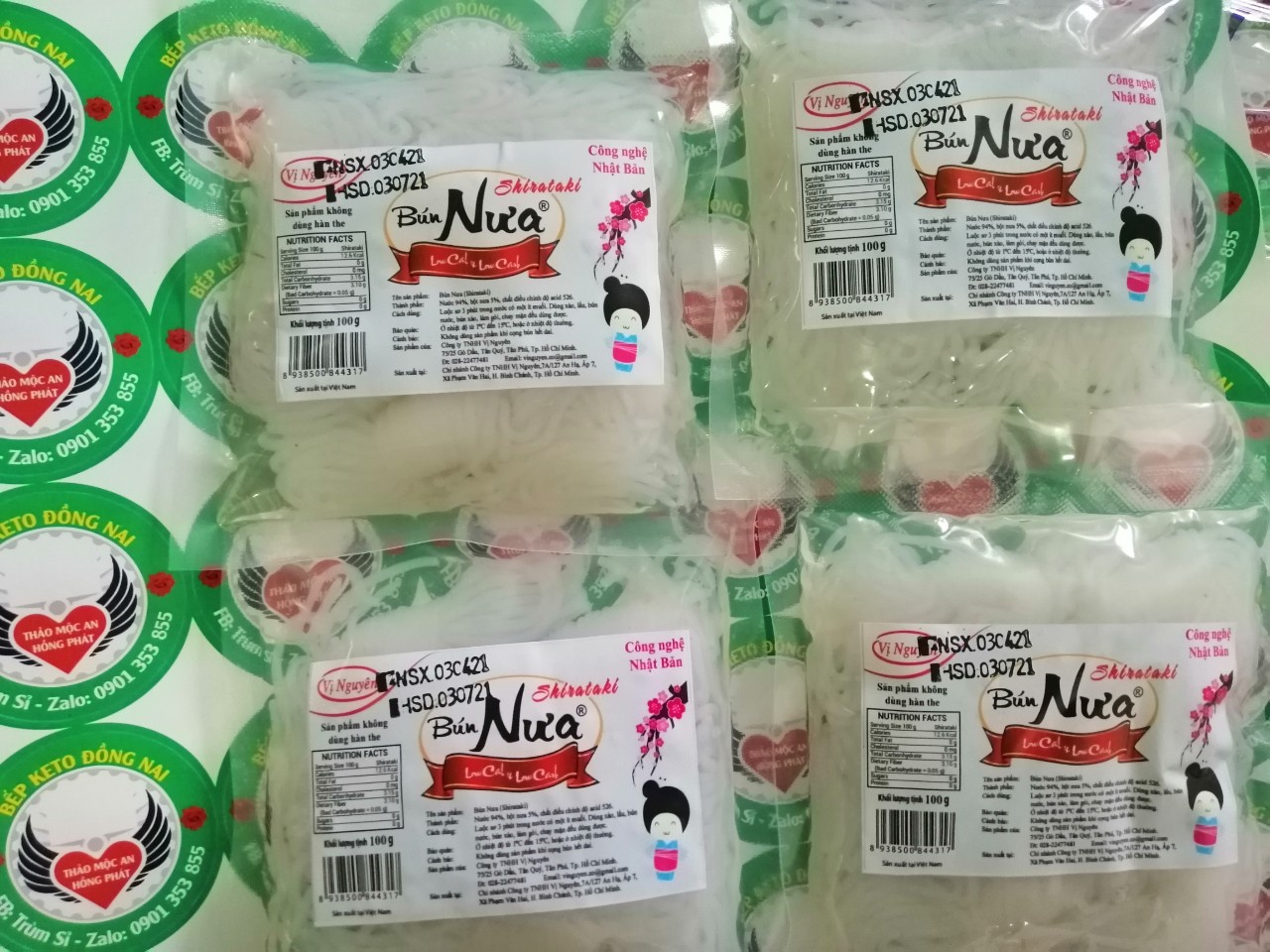 20 GÓI BÚN NƯA CUỘN(100G/GÓI) ĂN KIÊNG KETO DAS