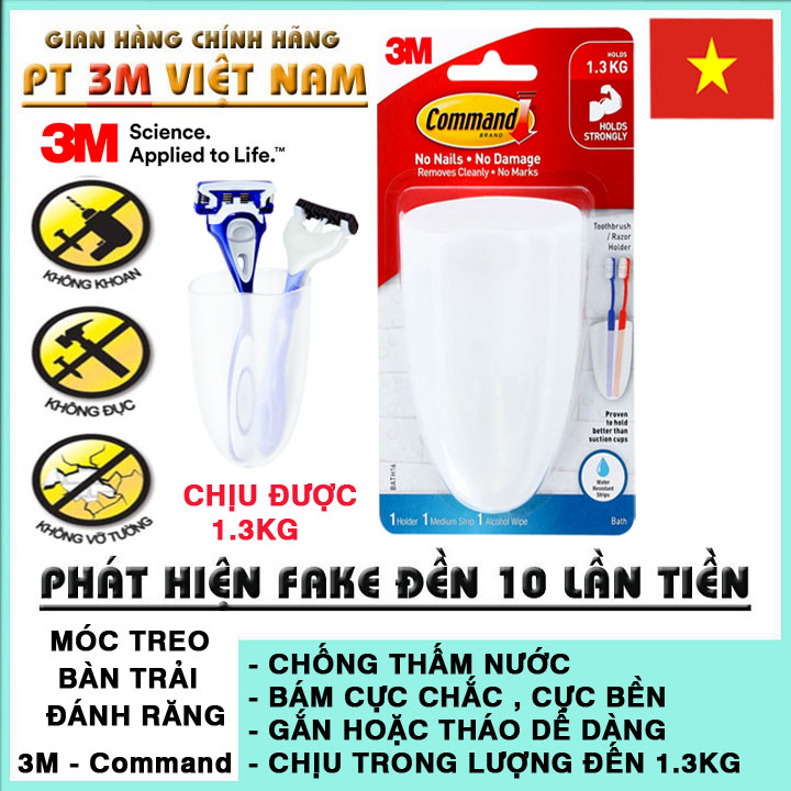Vỉ Móc Treo Bàn Chải Đánh Răng, Dao Cạo 3m Command 1.3KG