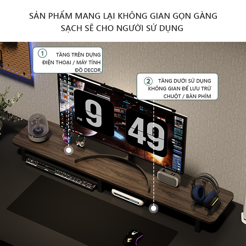 Larot-GA35 brand primerized MDF working corner computer screen shelf
