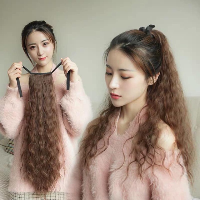 Tóc giả cột đuôi Tóc giả cột xù 60cm