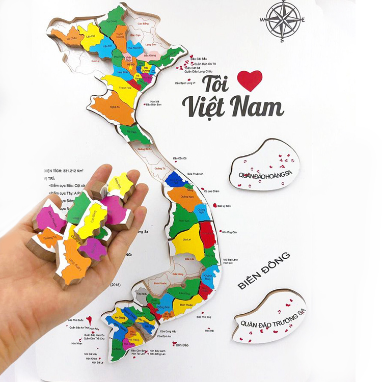 Bản đồ lắp ghép Việt Nam có Nam châm