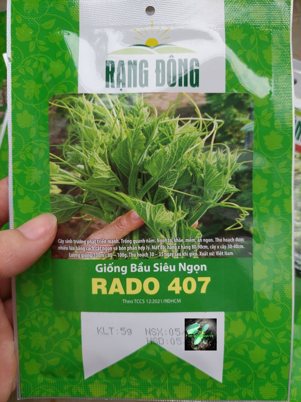 [Seeds] Hạt giống bầu siêu ngọn RD407, đóng gói 5gr (khoảng 30 hạt)