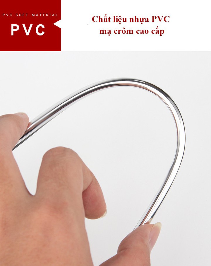 Nẹp Cửa Ô Tô Mạ Crom Màu Bạc
