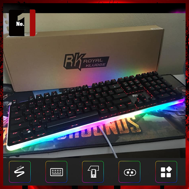 Bàn Phím Cơ Xuyên Led Gaming Royal Kludge RK918 Led Rgb Bàn Phím Máy Tính Laptop Pc Chơi Game Có Dây