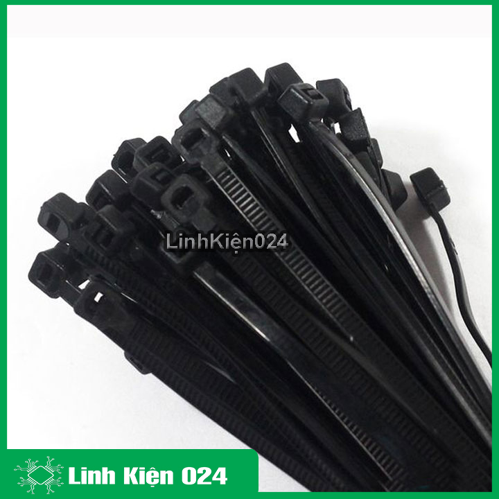 Gói 250pcs dây thít đen 5x300mm buộc chắc chắn