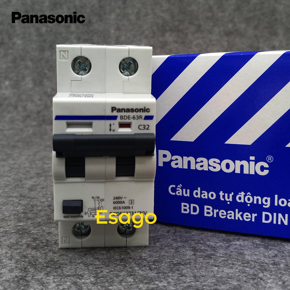 [HCM][32A] Cầu dao chống giật (chống dòng rò) + bảo vệ quá tải và ngắn mạch  PANASONIC 32A