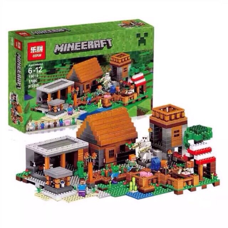 Lego Minecraftt - Myworld 18010 , Le Le 63021  Xếp hình The Village Nông