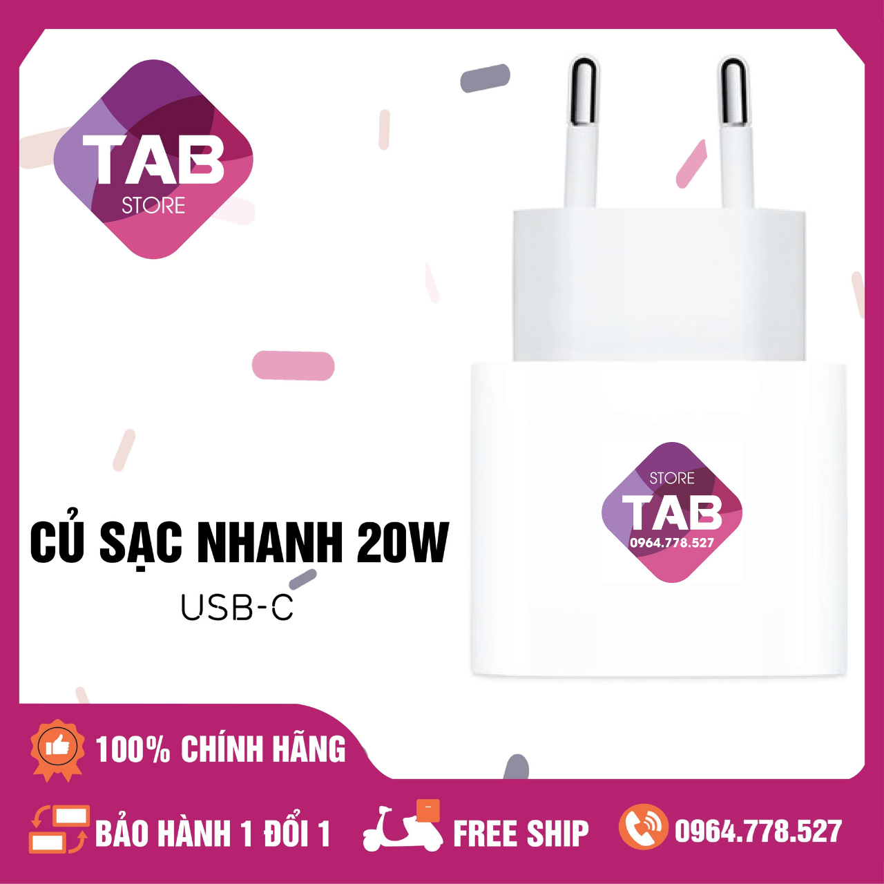 Củ sạc nhanh 20w ap chính hãng - bảo hành 12 tháng