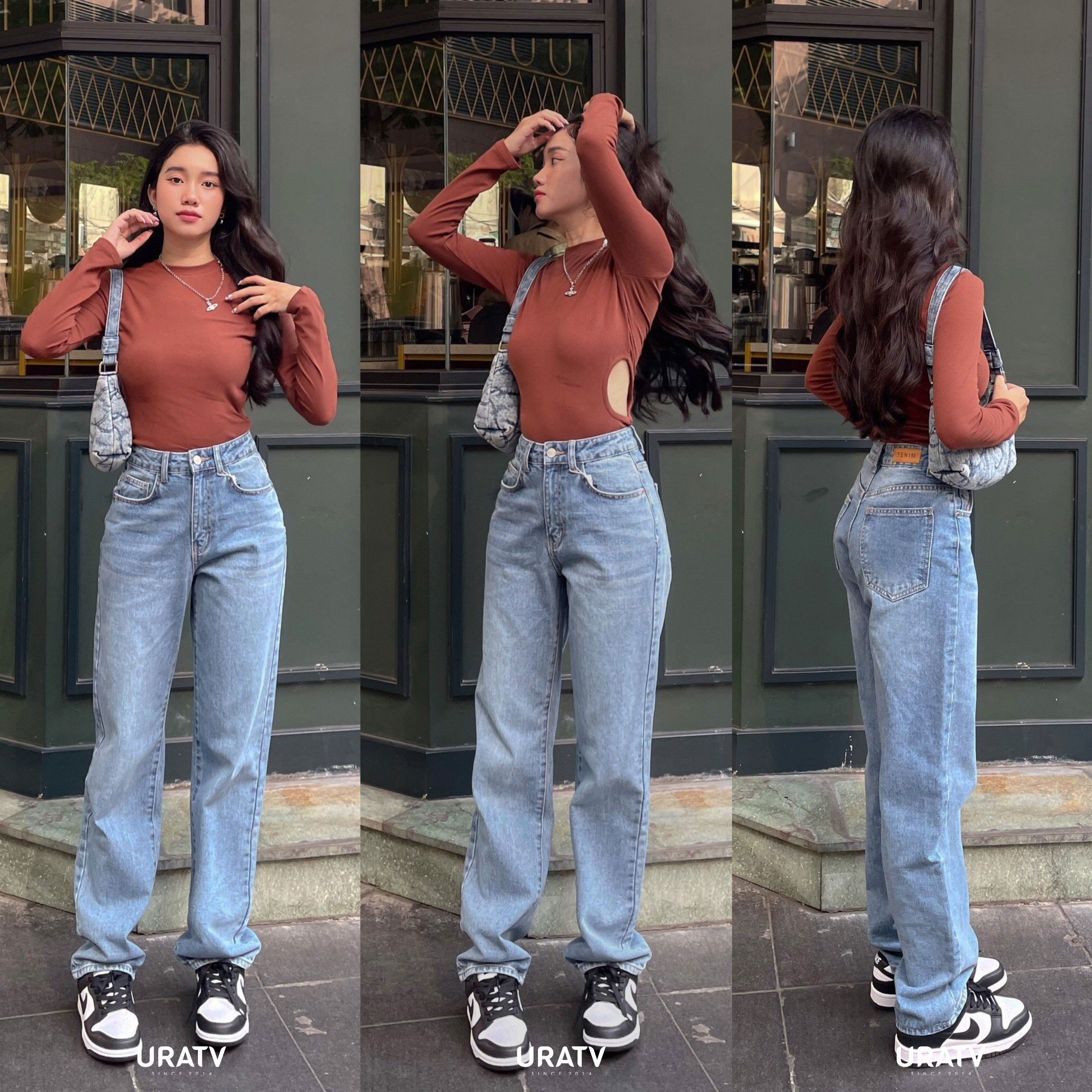 [ẢNH THẬT-CÓ SẴN] Suông jean trơn dài basic uratv