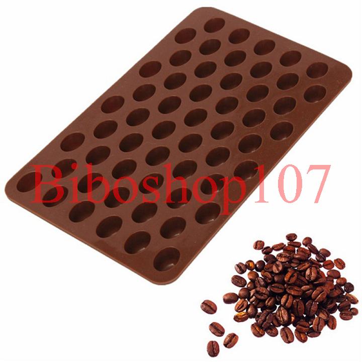 Khuôn silicon làm thạch, rau câu, socola 55 hạt cà phê