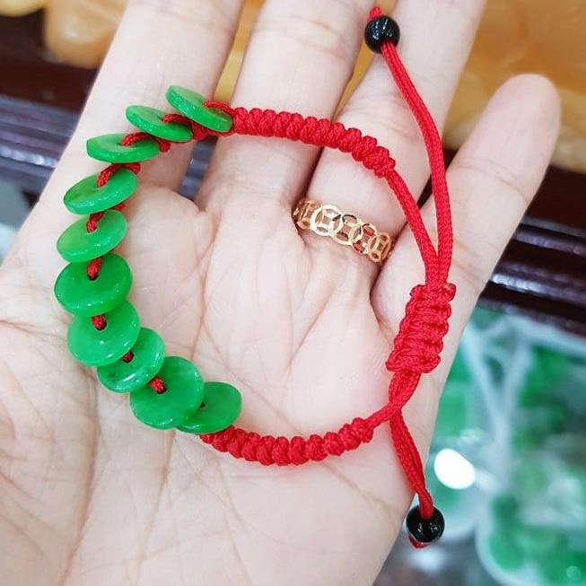 Vòng Tay Đồng Tiền Đá Cẩm Thạch