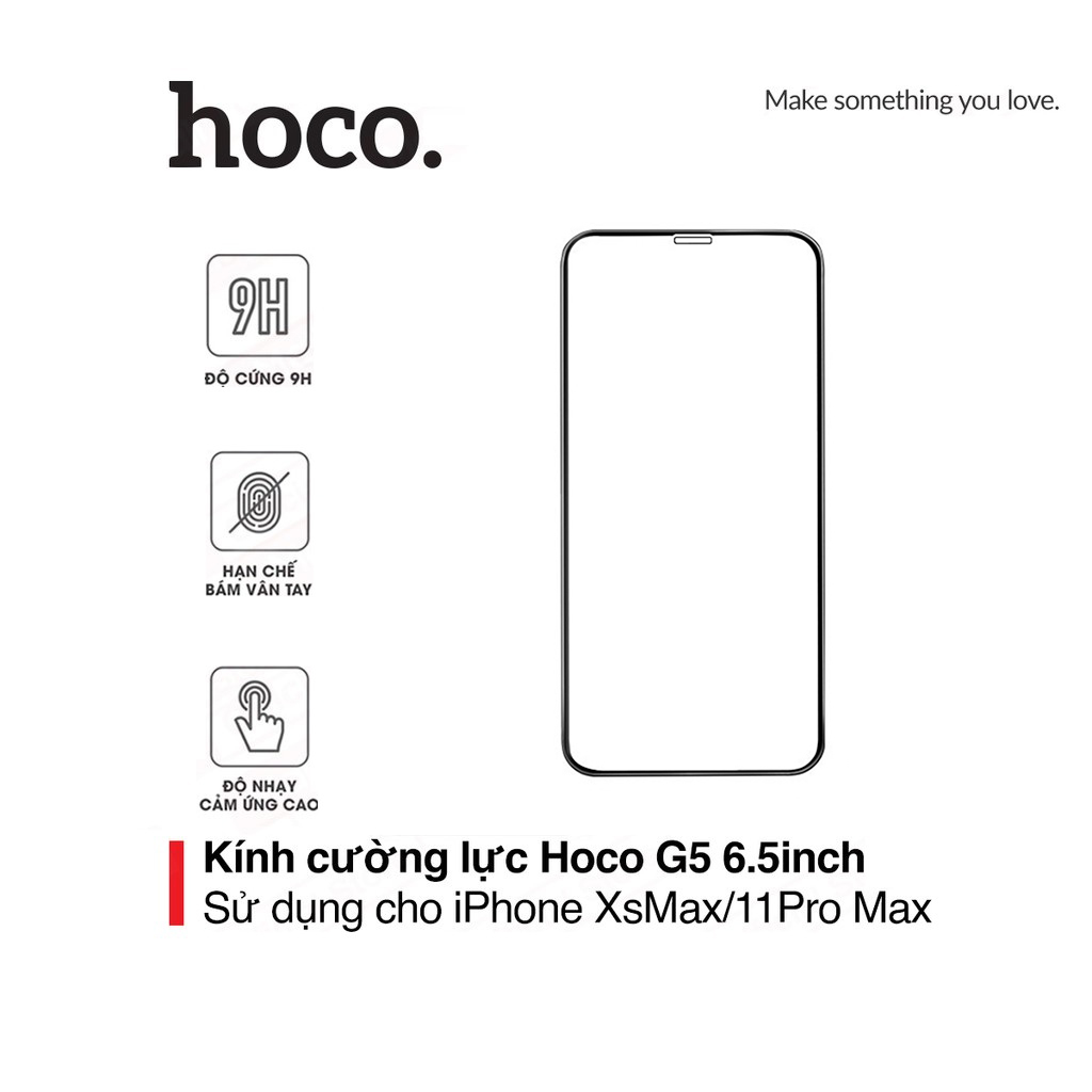 Miếng dán cường lực Hoco G5 6.5inch dành cho dòng iPhone XsMax/11Pro Max chống bám vân tay