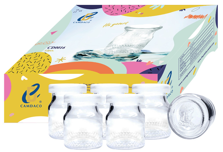 [HCM]BỘ 12 HŨ THỦY TINH LÀM SỮA CHUA CẨM ĐẠT 100ML