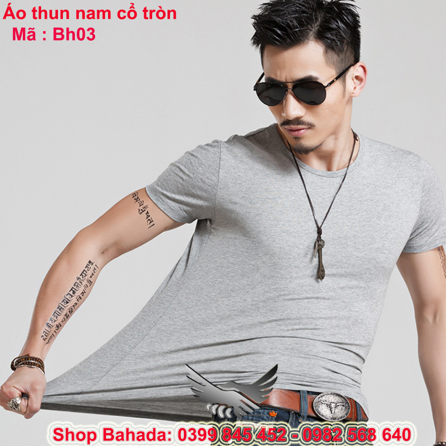 Áo thun nam fashion màu xám