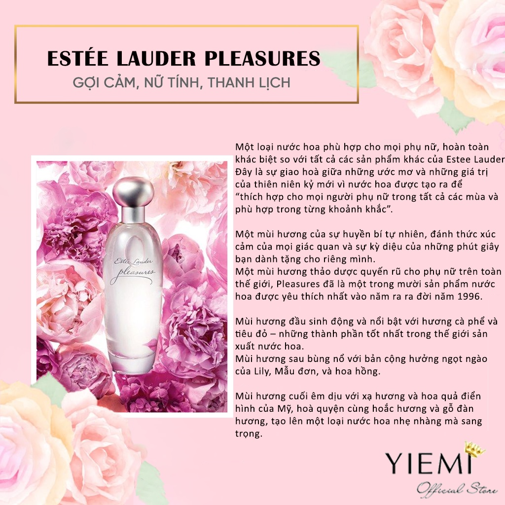 [Chỉ 7/3 Hoàn Tiền 15%] Nước Hoa Nữ Estée Lauder Pleasures EDP