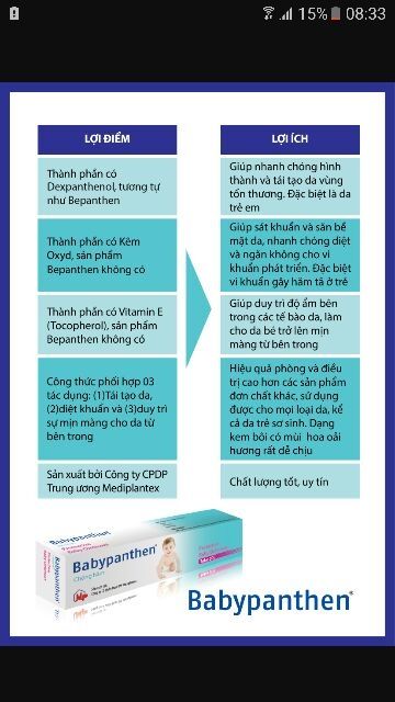 Kem chống hăm cho bé Babypanthen
