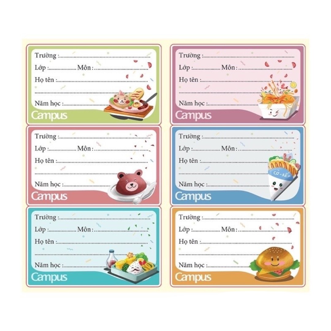 Nhãn vở food campus nt-fod12