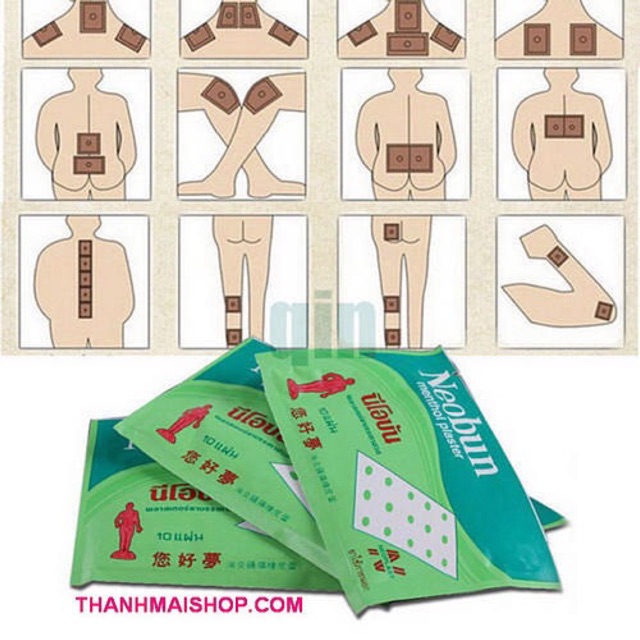 20 goi Cao dán giảm đau Neobun thái lan