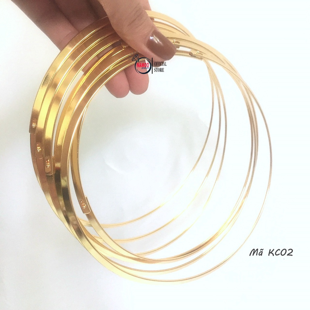 Kiềng trơn kc02, kiềng cổ nữ mạ vàng