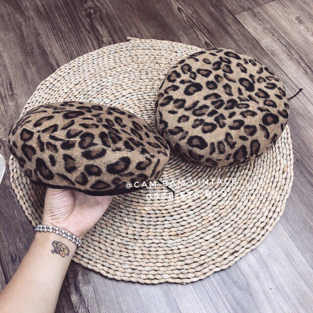 MŨ NỒI DA BÁO CÓ DÂY RÚT MŨ BERET DA BÁO