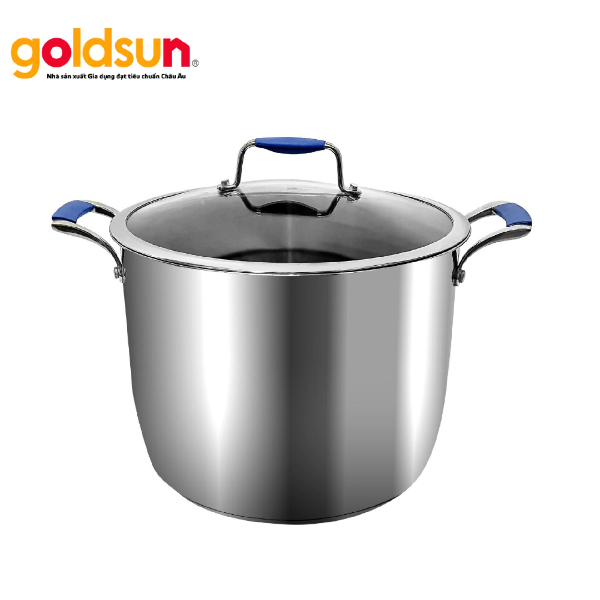 Nồi luộc gà inox dùng được bếp từ phi 28cm Goldsun GH23-F28SG