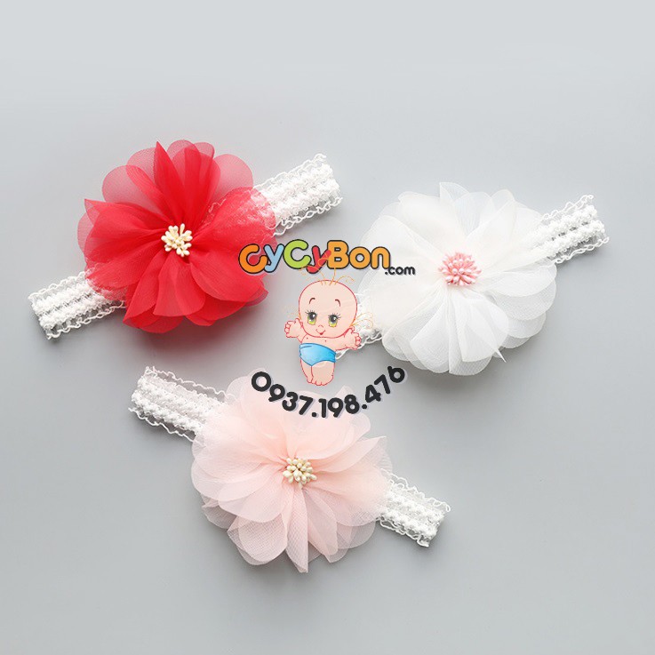 Băng Đô Cho Bé Bông Voan Nhụy Vải
