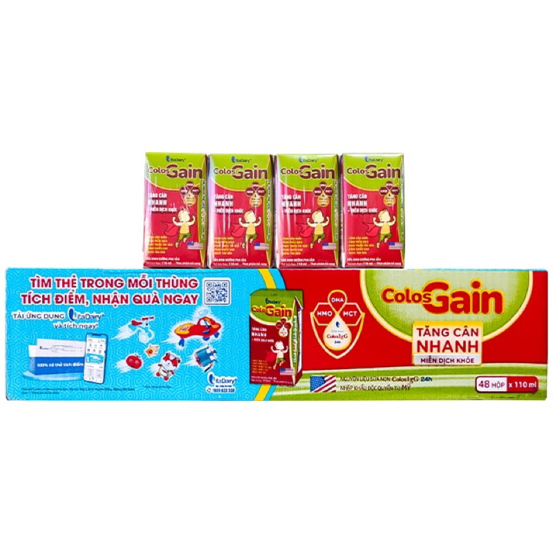 Sữa Colosgain Colos Gain Pha Sẵn 110ml Thùng 48 hộp [Date 09/2025]