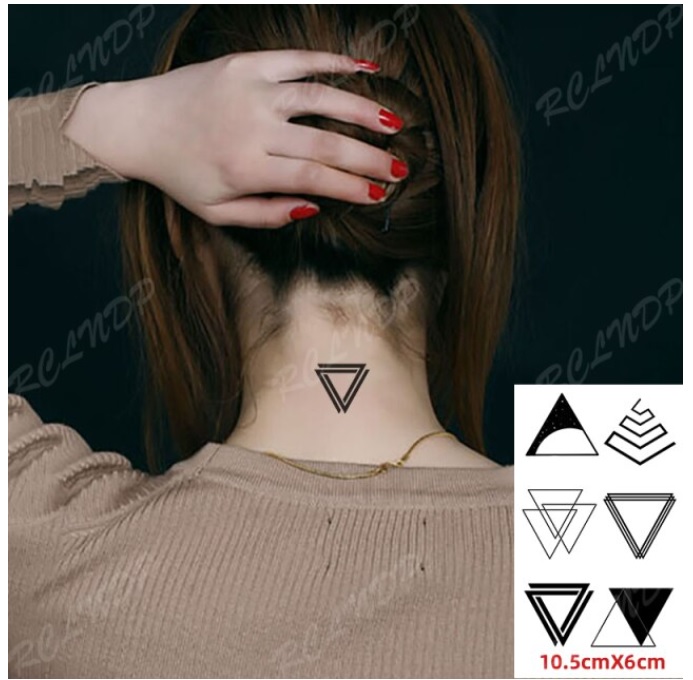 Hình dán tam giác đa dạng k337 - miếng dán tatoo tạm thời size <10x6cm