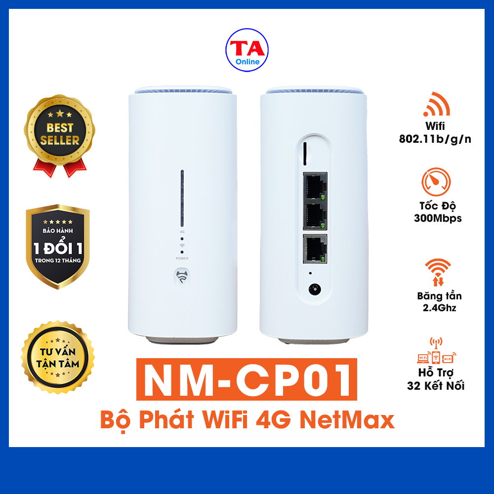 Bộ Phát WiFi 4G NetMax NM-CP01 Tốc Độ 150Mbps