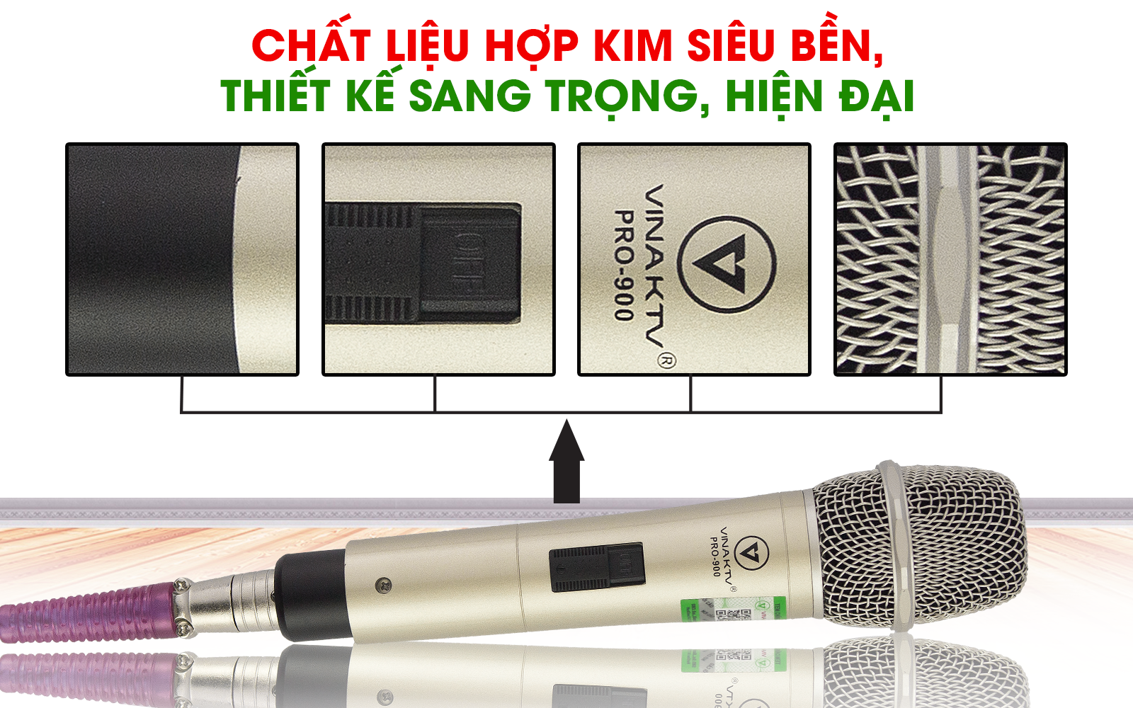 Micro karaoke có dây VinaKTV VN-900 Pro