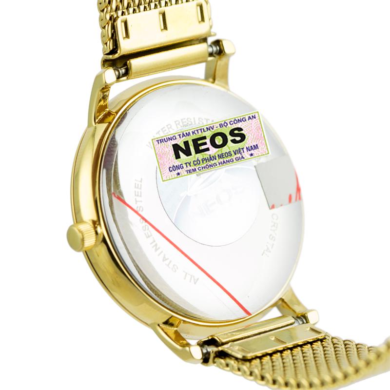 Đồng Hồ Nữ Neos N-40689L Dây Lưới Vàng