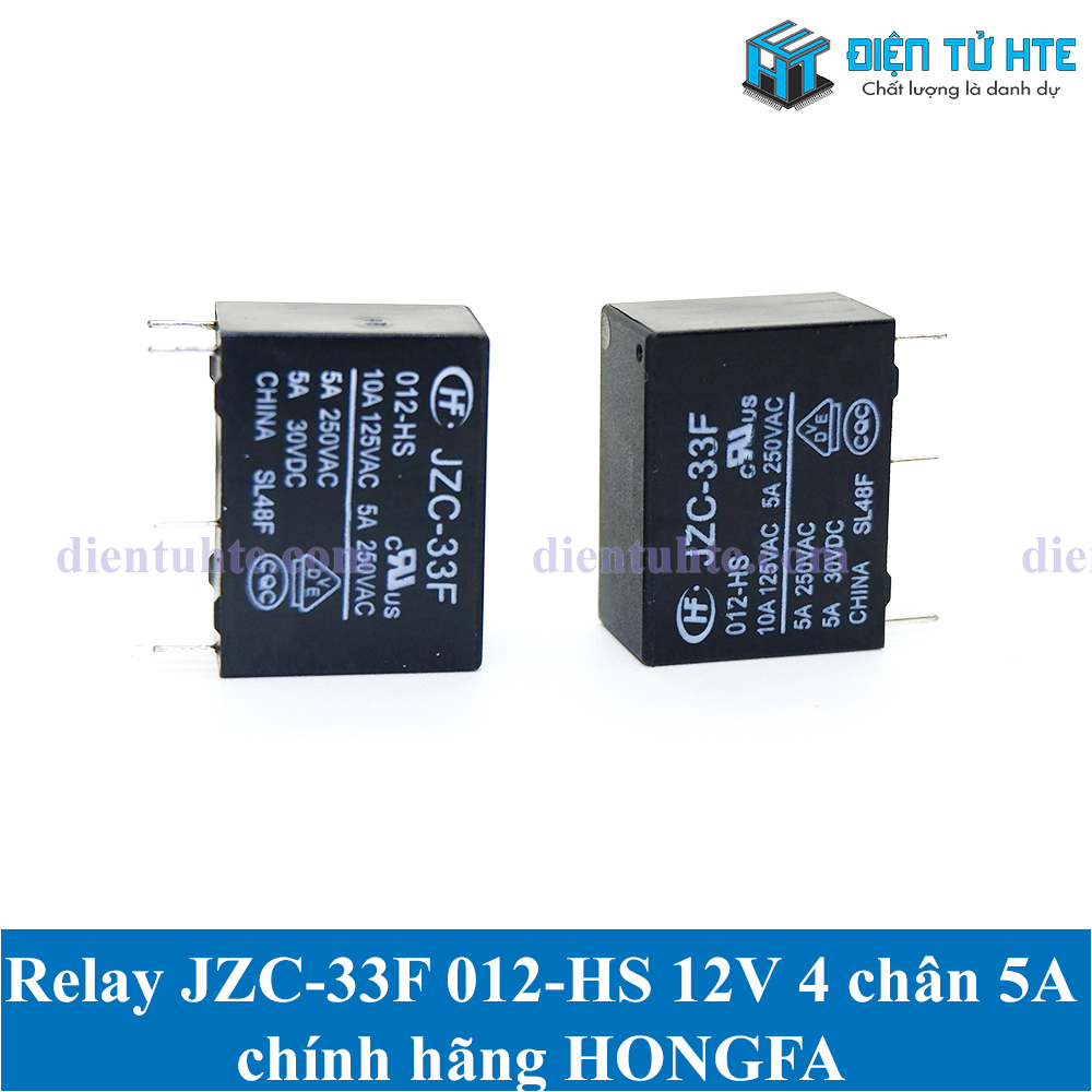 Relay JZC-33F 012-HS 12V 4 chân 5A HONGFA