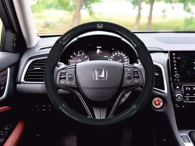 Bọc vô lăng da vân Carbon 4S cao cấp logo Honda, bảo hành 12 tháng