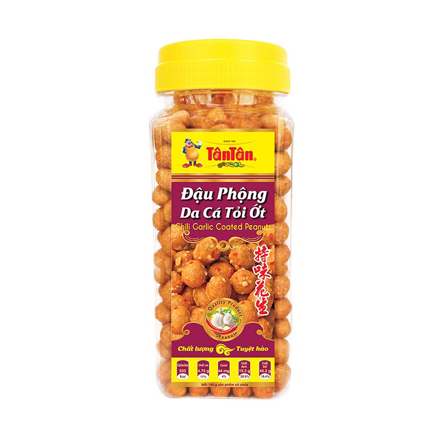 Đậu phộng da cá tỏi ớt Tân Tân (hũ 240g)