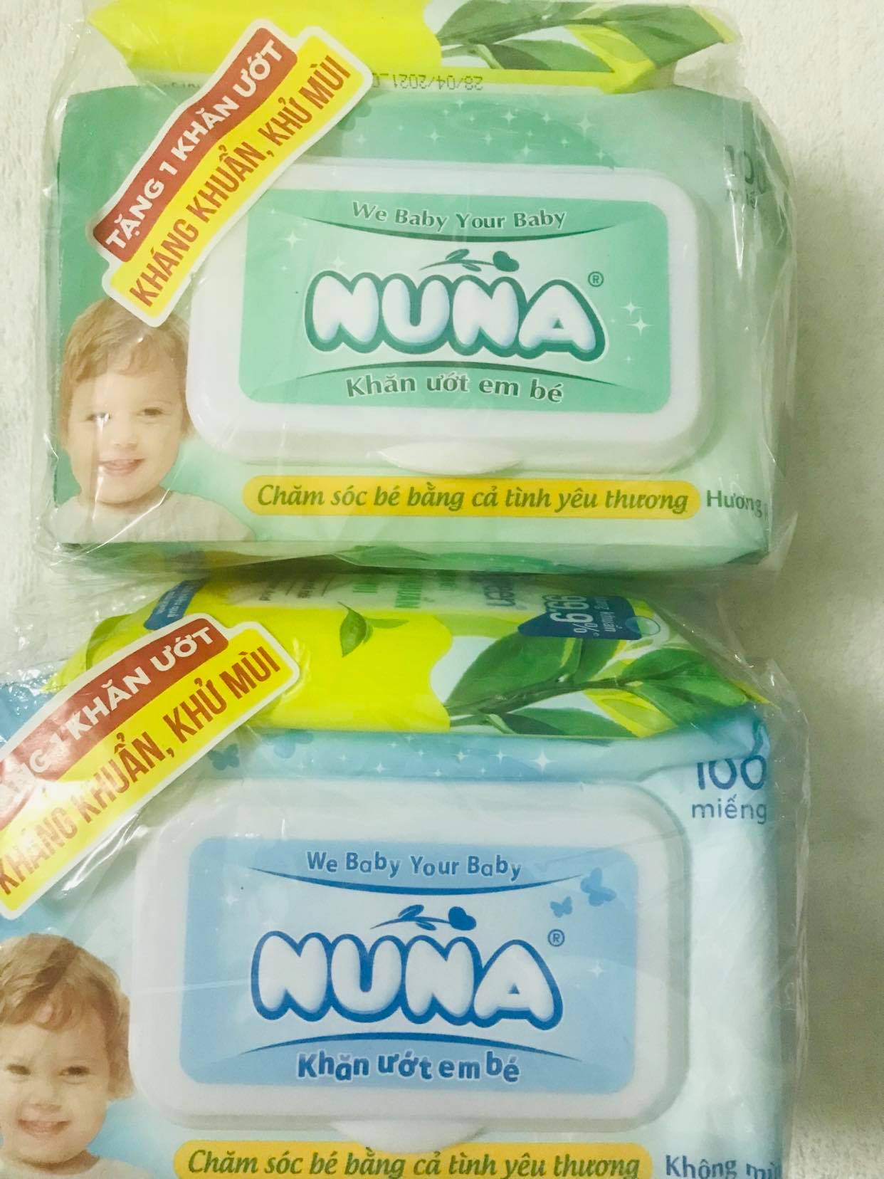 KHĂN ƯỚT/ GIẤY ƯỚT NUNA 100 TỜ