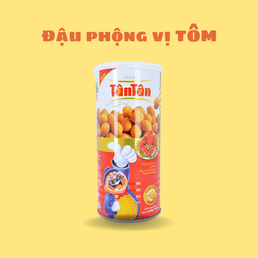 Đậu phộng vị tôm Tân Tân - Lon 200g