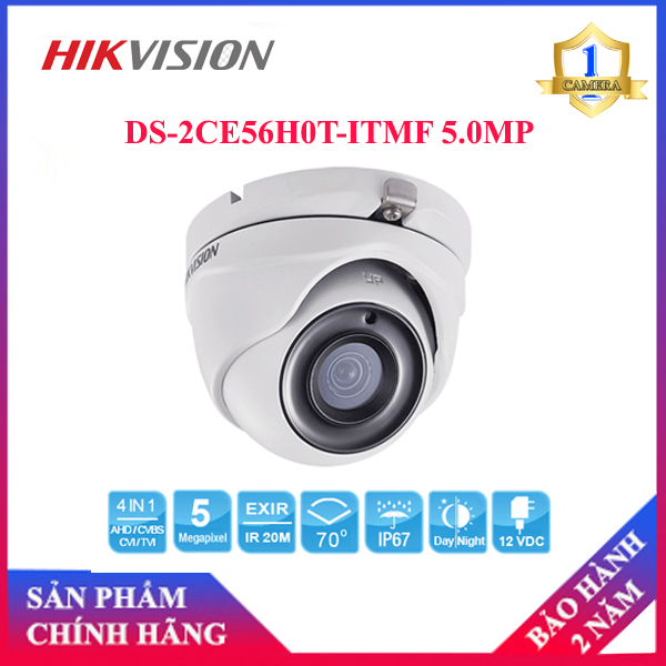 Camera hd-tvi hikvision ds-2ce56h0t-itmf 5.0mp