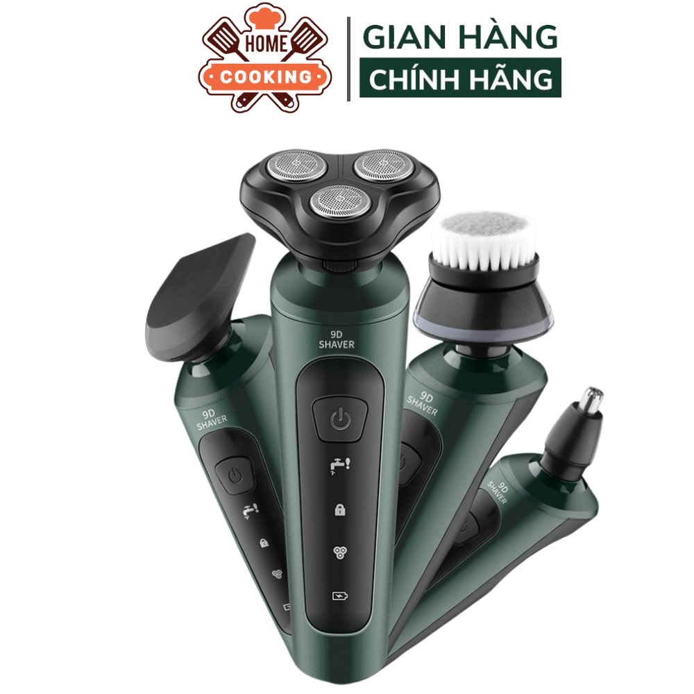 Máy Cạo Râu Nam Cầm Tay 9D 4In1 SHAVER Kèm 6 Phụ Kiện, Thiết Kế Nhỏ Gọn Bỏ Túi Mang Đi Du Lịch Tiện Dụng, Sạc Pin USB Trong 30 Phút Sử Dụng Được 15 Ngày, Bảo Hành 1Tháng