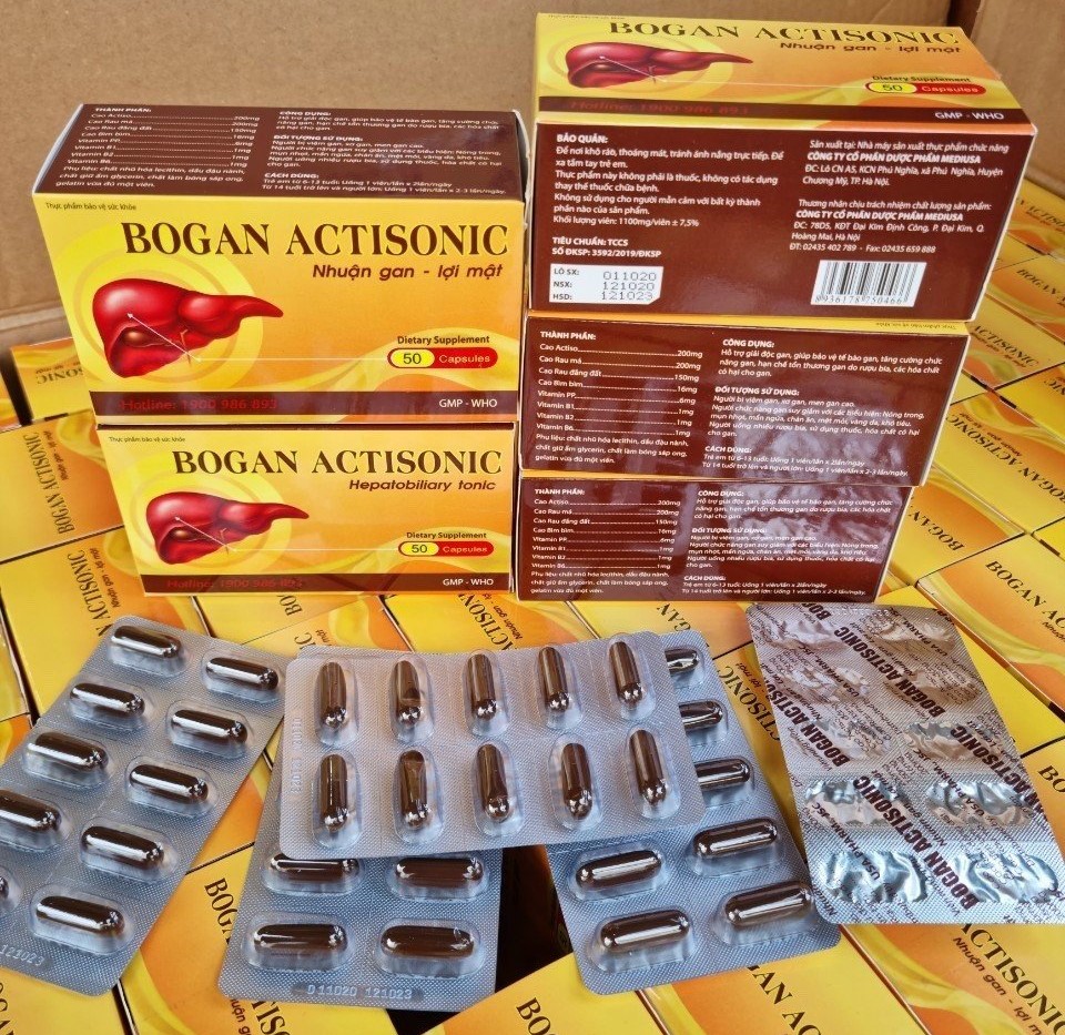 Bogan actisonic nhuận gan lợi mật,  Bổ Gan, Mát Gan Giải Độc Gan, tăng cường chức năng gan