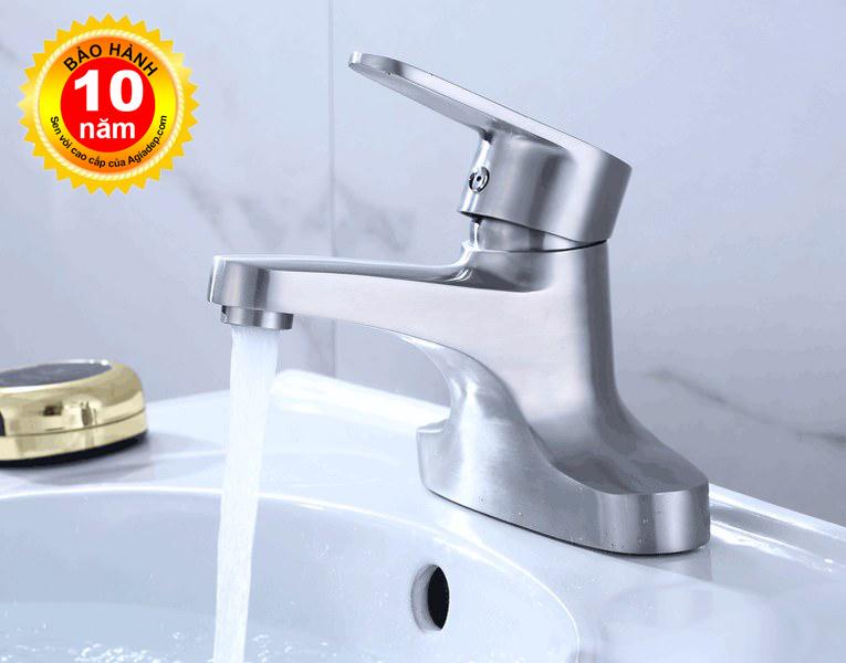 Vòi Lavabo nóng lạnh (2 chân dẹt) SUS304 - Cao cấp ITALIA (kèm 1 đôi dây cấp nước)